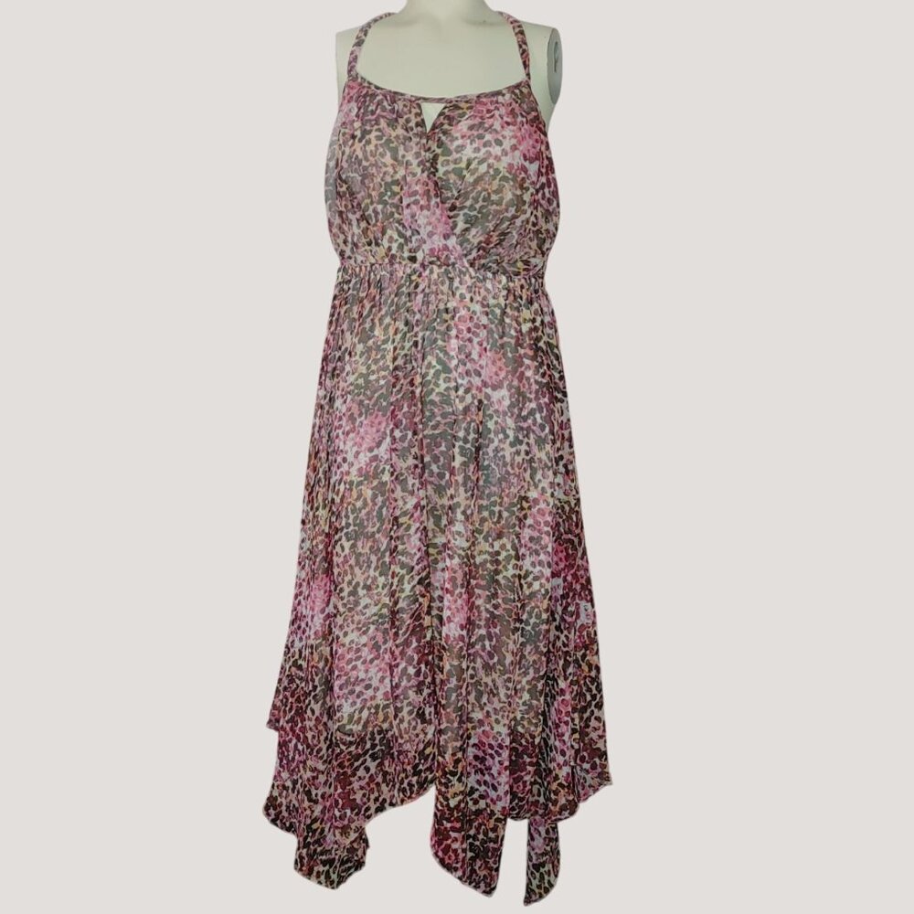 Sangria Womens Halter Neck Floral Dress Size 8